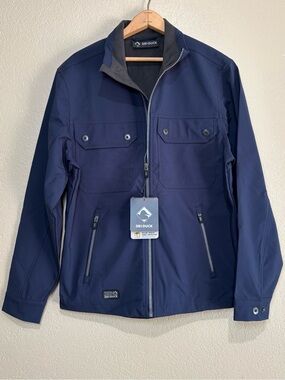 Dri Duck Men's Navy Water Resistant Fleece Lined Lightweight Jacket